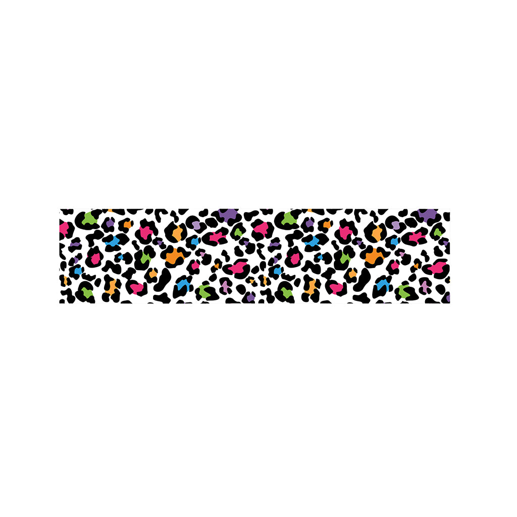 White And Rainbow Leopard Print Bed Runner