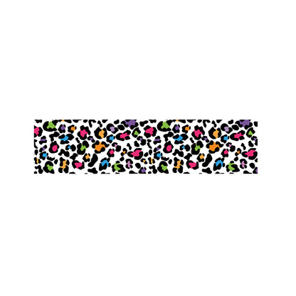 White And Rainbow Leopard Print Bed Runner