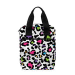 White And Rainbow Leopard Print Bible Tote Bag
