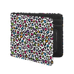 White And Rainbow Leopard Print Bifold Wallet