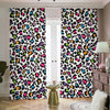 White And Rainbow Leopard Print Blackout Pencil Pleat Curtains