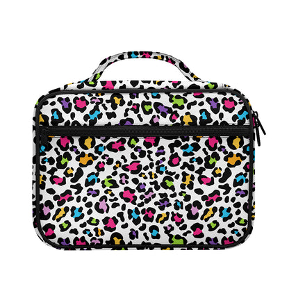 White And Rainbow Leopard Print Briefcase Bible Bag