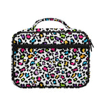 White And Rainbow Leopard Print Briefcase Bible Bag