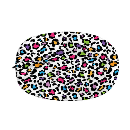 White And Rainbow Leopard Print Car Side Mirror Covers