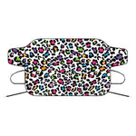 White And Rainbow Leopard Print Car Windshield Snow Cover