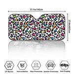 White And Rainbow Leopard Print Car Windshield Sun Shade