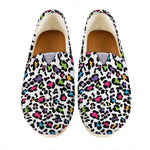 White And Rainbow Leopard Print Casual Shoes