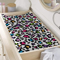White And Rainbow Leopard Print Changing Pad Cover