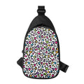 White And Rainbow Leopard Print Sling Bag