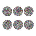 White And Rainbow Leopard Print Coaster Set
