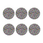 White And Rainbow Leopard Print Coaster Set