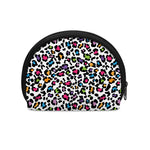 White And Rainbow Leopard Print Coin Purse