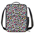 White And Rainbow Leopard Print Crossbody Lunch Bag
