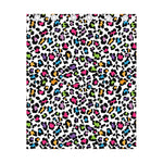 White And Rainbow Leopard Print Curtain