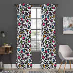 White And Rainbow Leopard Print Curtain