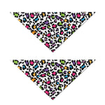 White And Rainbow Leopard Print Dog Bandana