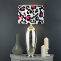 White And Rainbow Leopard Print Drum Lamp Shade