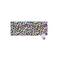 White And Rainbow Leopard Print Extended Mouse Pad