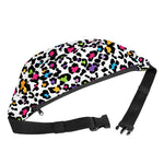 White And Rainbow Leopard Print Fanny Pack