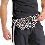 White And Rainbow Leopard Print Fanny Pack