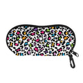 White And Rainbow Leopard Print Glasses Case