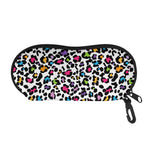 White And Rainbow Leopard Print Glasses Case