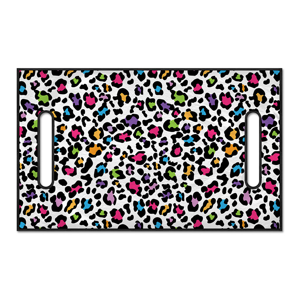 White And Rainbow Leopard Print Golf Cart Seat Cover
