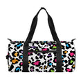 White And Rainbow Leopard Print Gym Bag