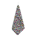 White And Rainbow Leopard Print Hand Towel