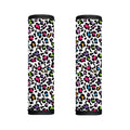 White And Rainbow Leopard Print Handle Covers