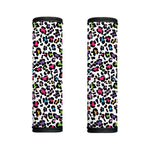 White And Rainbow Leopard Print Handle Covers