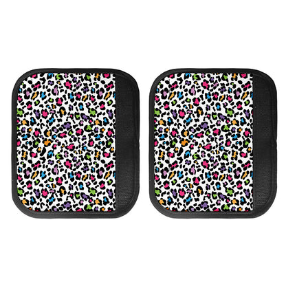 White And Rainbow Leopard Print Handle Covers