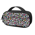 White And Rainbow Leopard Print Insulin Cooler Travel Case