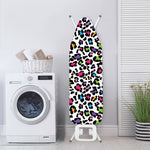 White And Rainbow Leopard Print Ironing Board Cover