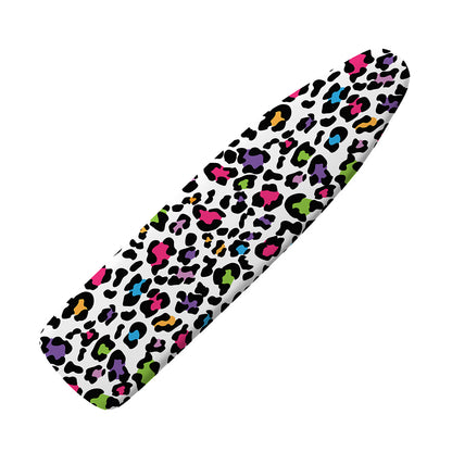 White And Rainbow Leopard Print Ironing Board Cover