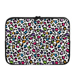 White And Rainbow Leopard Print Laptop Sleeve