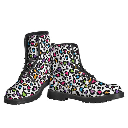 White And Rainbow Leopard Print Backpack