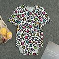 White And Rainbow Leopard Print Men's Bodysuit