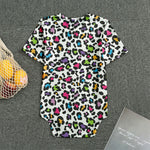 White And Rainbow Leopard Print Men's Bodysuit
