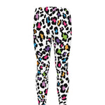 White And Rainbow Leopard Print Men's leggings