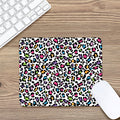White And Rainbow Leopard Print Mouse Pad