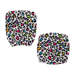 White And Rainbow Leopard Print Office Chair Cover