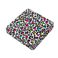 White And Rainbow Leopard Print Outdoor Seat Cushion Cover