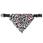 White And Rainbow Leopard Print Over The Collar Dog Bandana