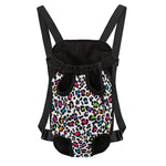 White And Rainbow Leopard Print Pet Carrier Backpack