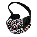 White And Rainbow Leopard Print Pet Sling Carrier