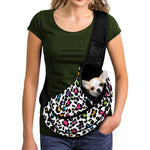 White And Rainbow Leopard Print Pet Sling Carrier