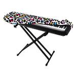 White And Rainbow Leopard Print Piano Keyboard Cover