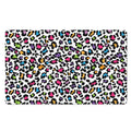 White And Rainbow Leopard Print Polyester Doormat
