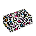 White And Rainbow Leopard Print Rectangle Tissue Box Cover